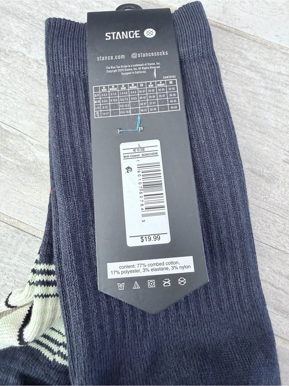 Stance Men’s Casual Crew Socks - Black, White, Red & Teal Accents